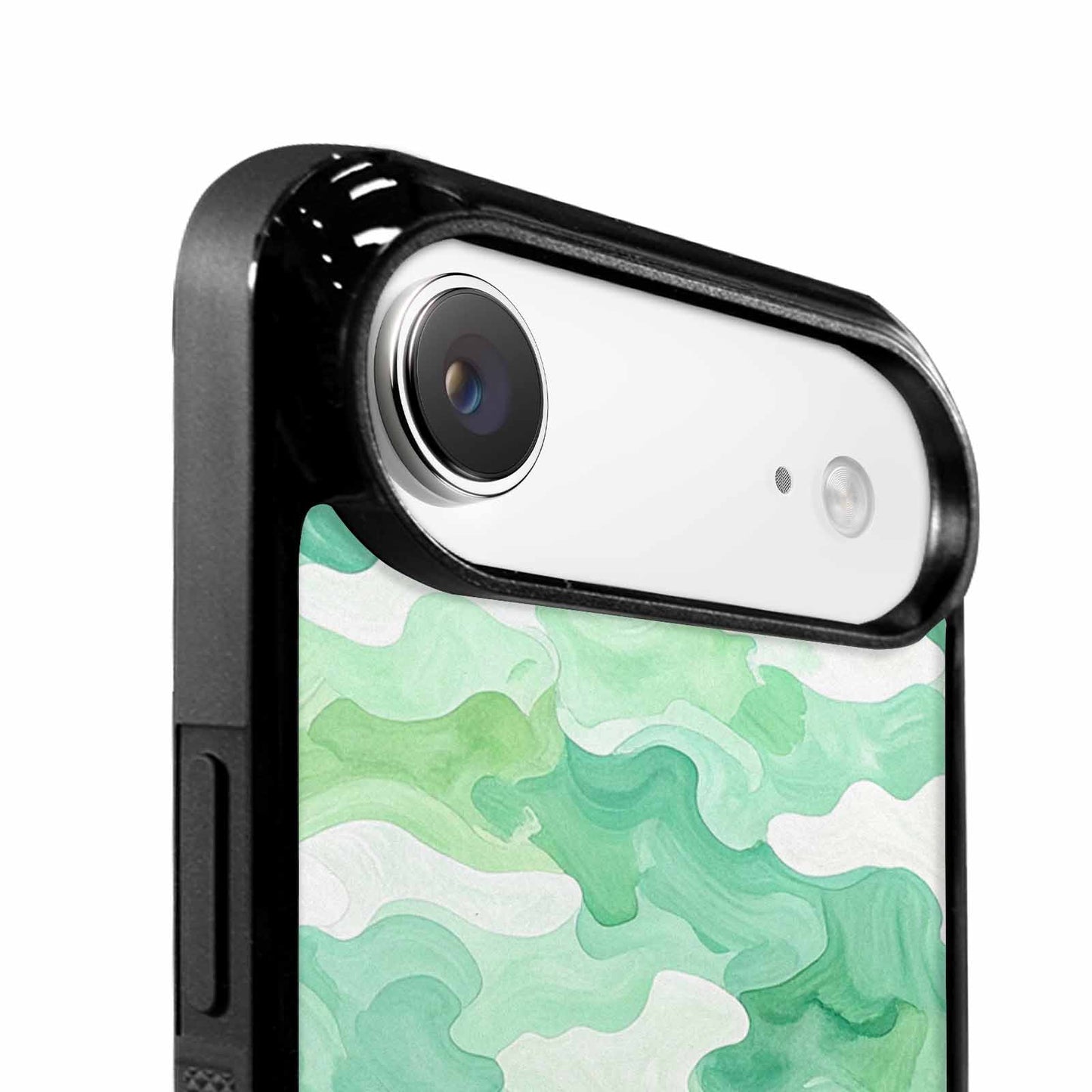 iPhone 17 Air Case — Camo Mint Green White Camo, Custom Printed Phone Case