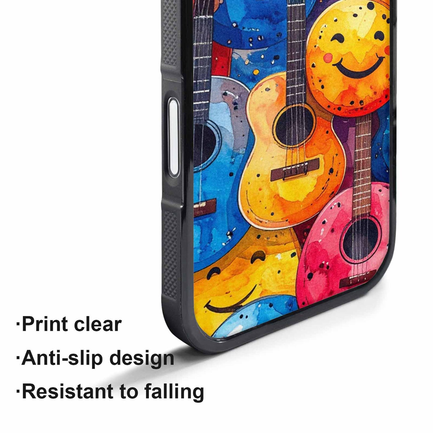 iPhone 17 Air Case — Watercolor Smiley Face Guitar Watercolor Abstract, Customized Protective Case