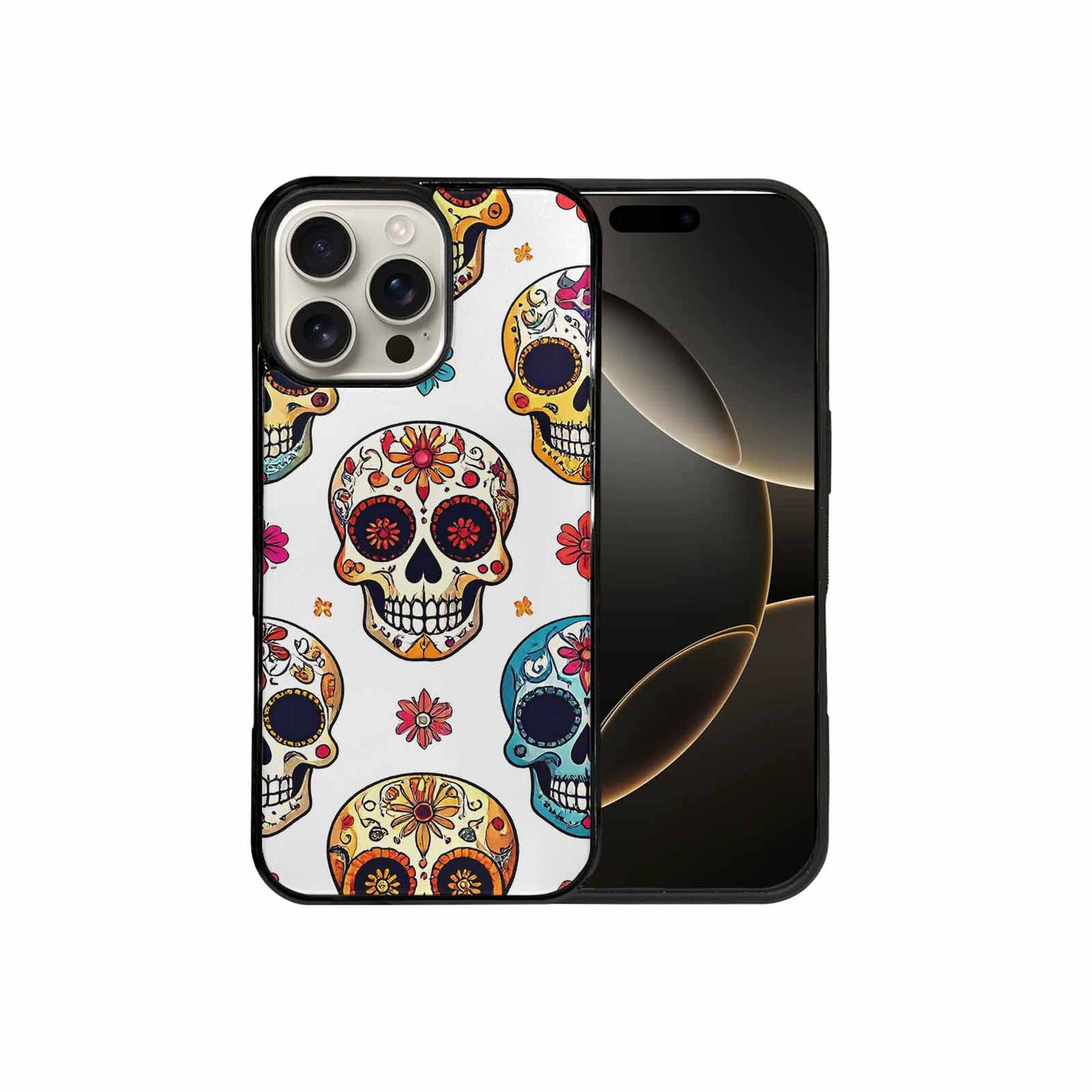 iPhone 16 Pro Max Case — Vibrant Skull Seamless, Unique Phone Case Design