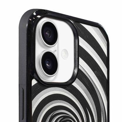 iPhone 17 Case — Hypnotic Spiral Optical Illusion Original Art, Custom Art Phone Cover
