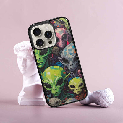 iPhone 16 Pro Case — Aliens Camo Aliens Pattern Hundreds Of, Custom Designed Case Cover
