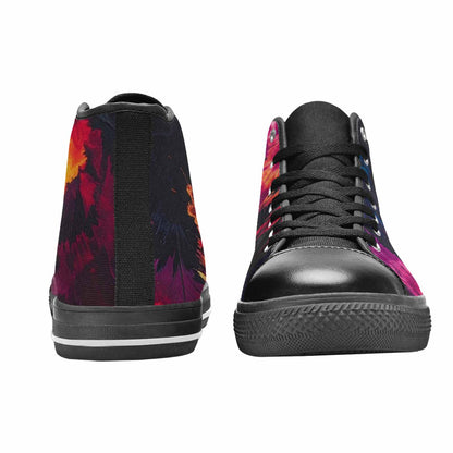 MEN'S Tie Dye Dark High Top Canvas Neon Fantasy Custom Shoes