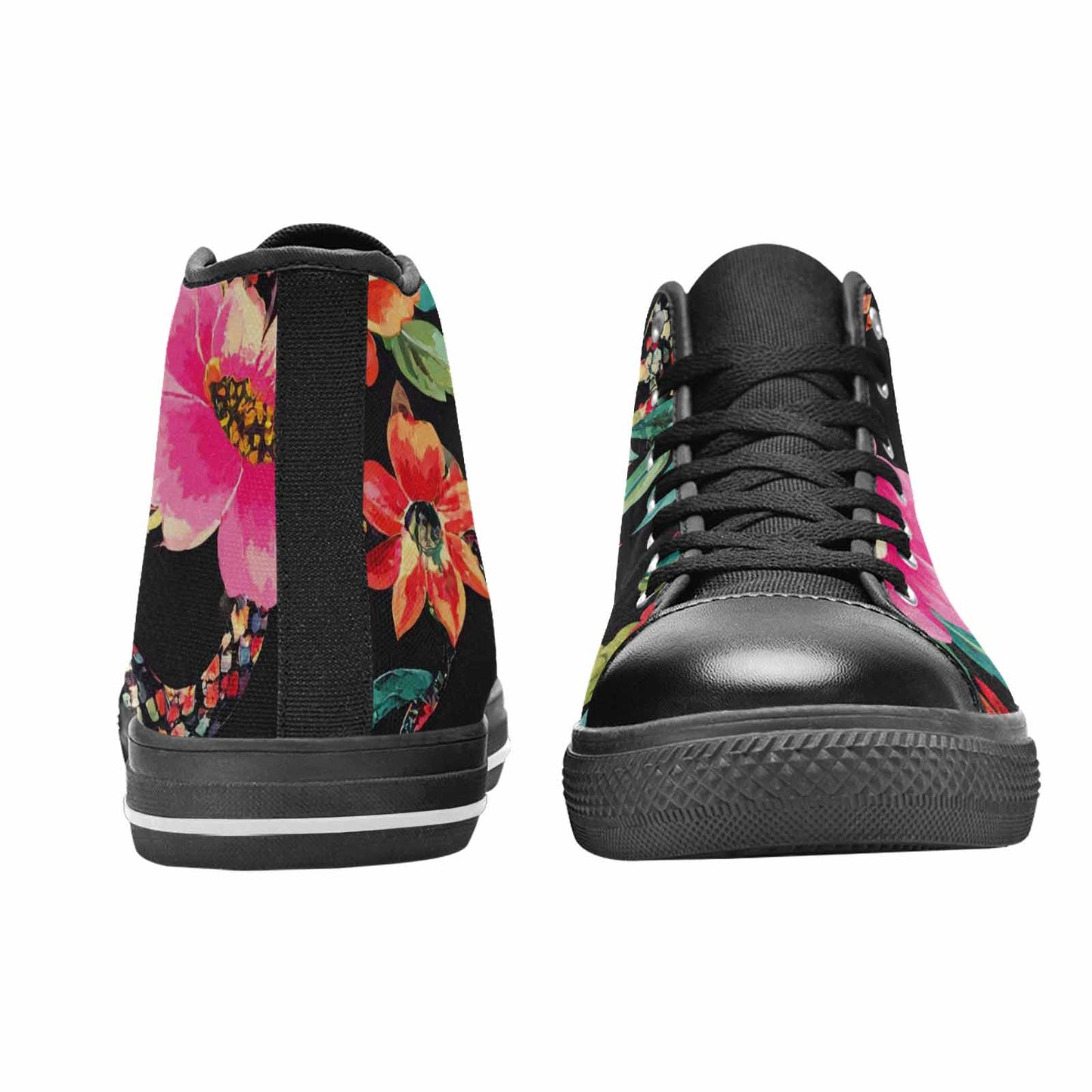 MEN'S Floral Snake Print High Top Canvas Grunge Custom Shoes