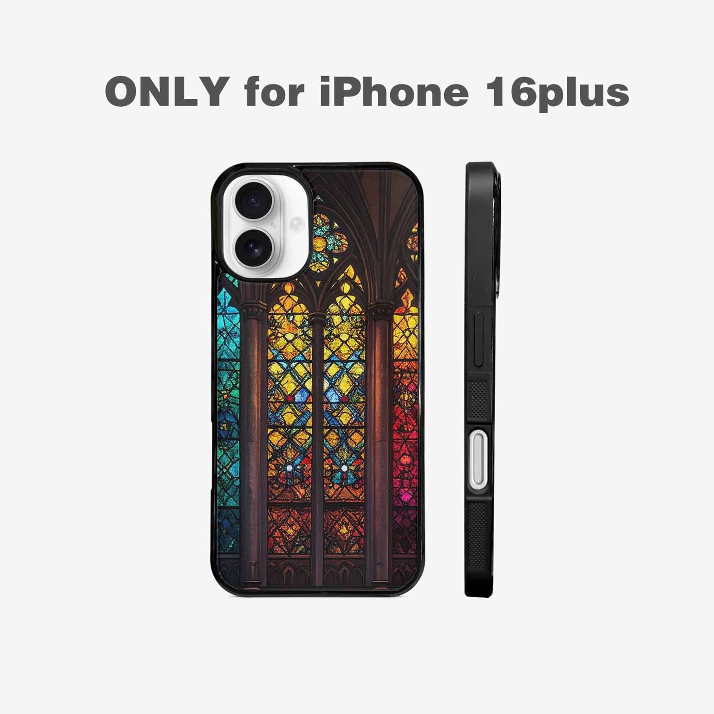 iPhone 16 Plus Case — Stained Glass Cathedral, Custom Designed Case Cover