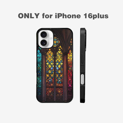 iPhone 16 Plus Case — Stained Glass Cathedral, Custom Designed Case Cover