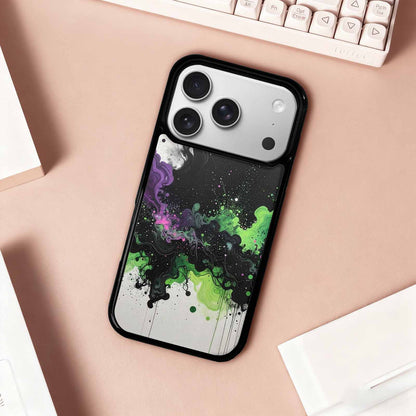 iPhone 17 Pro Case — Black Green Ink Galaxy Nebula Galaxy, Custom Art Phone Cover