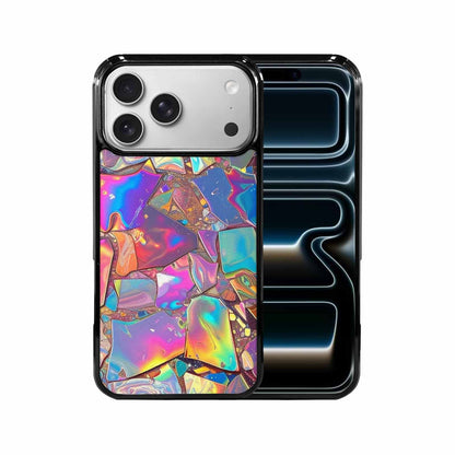 iPhone 17 Pro Max Case — Holographic Iridescent Shimmer Pattern Original Art, Custom Made Phone Cover