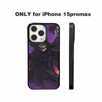 iPhone 15 Pro Max Case — Scary Horror Halloween Art Print Edge, Custom Made Phone Cover