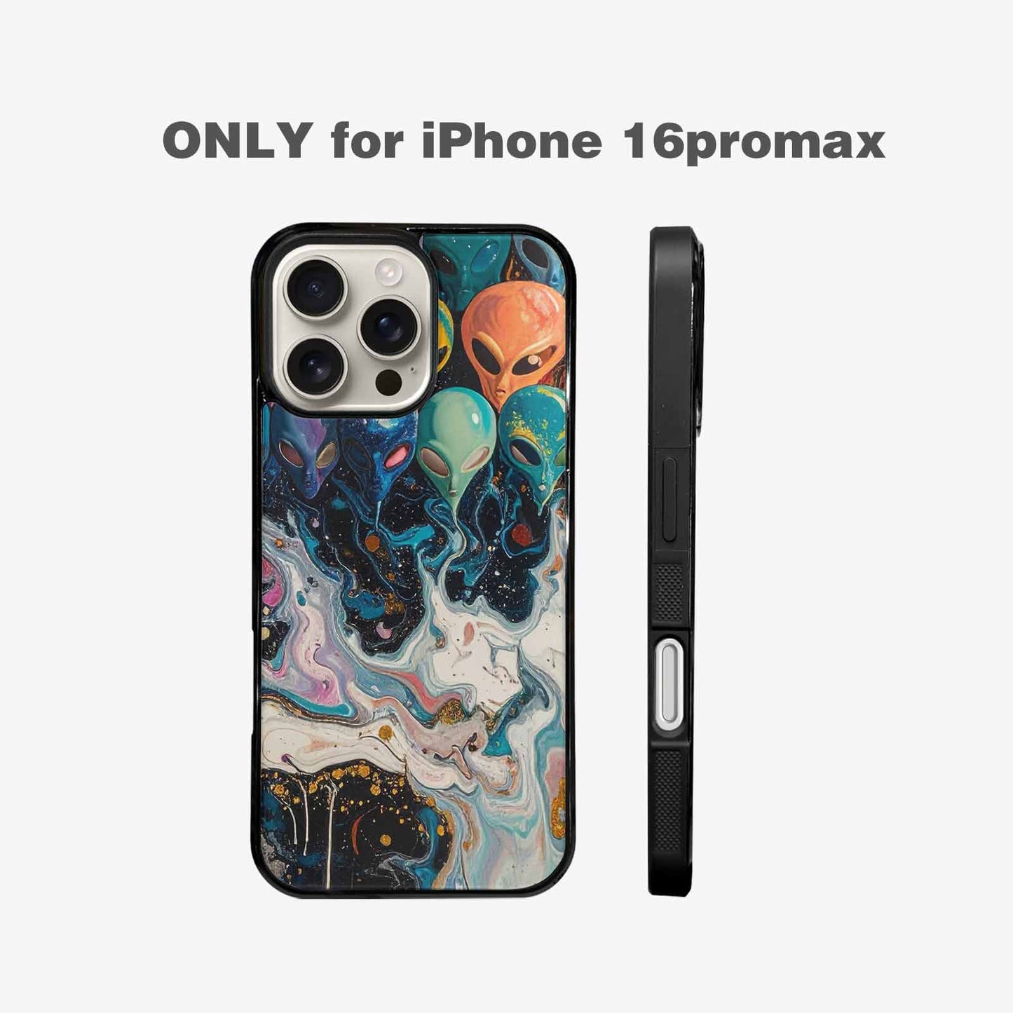 iPhone 16 Pro Max Case — Aliens Marblealiens Pattern Fjy, Custom Print Case Cover
