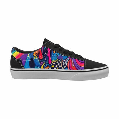 MEN'S Yellow Smiley Face Canvas Lace-Up Aesthetic Shoes