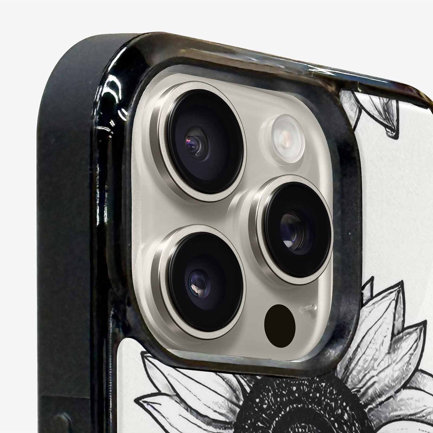 iPhone 16 Pro Max Case — Minimalist Black Line Art Sunflowers On, Unique Phone Case Design