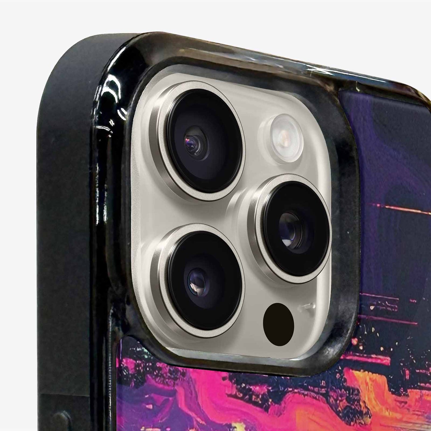 iPhone 15 Pro Max Case — Glitch Dark Art Seamless Pattern Vibrant, Custom Print Case Cover