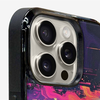 iPhone 15 Pro Max Case — Glitch Dark Art Seamless Pattern Vibrant, Custom Print Case Cover