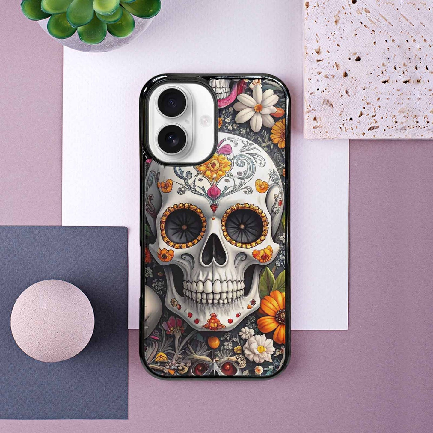 iPhone 16 Case — Greyscale Black And White Dark Black, Original Design Phone Case