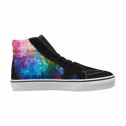 MEN'S Autism Puzzle Pieces High Top Canvas Vibrant Chaos Sneakers