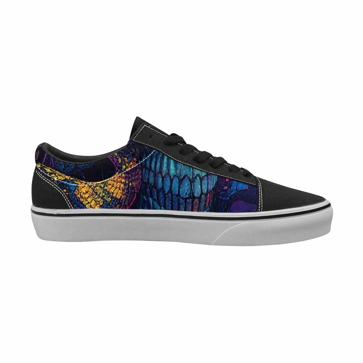 WOMEN'S Snakes And Skulls Collage Canvas Lace-Up Aesthetic Shoes