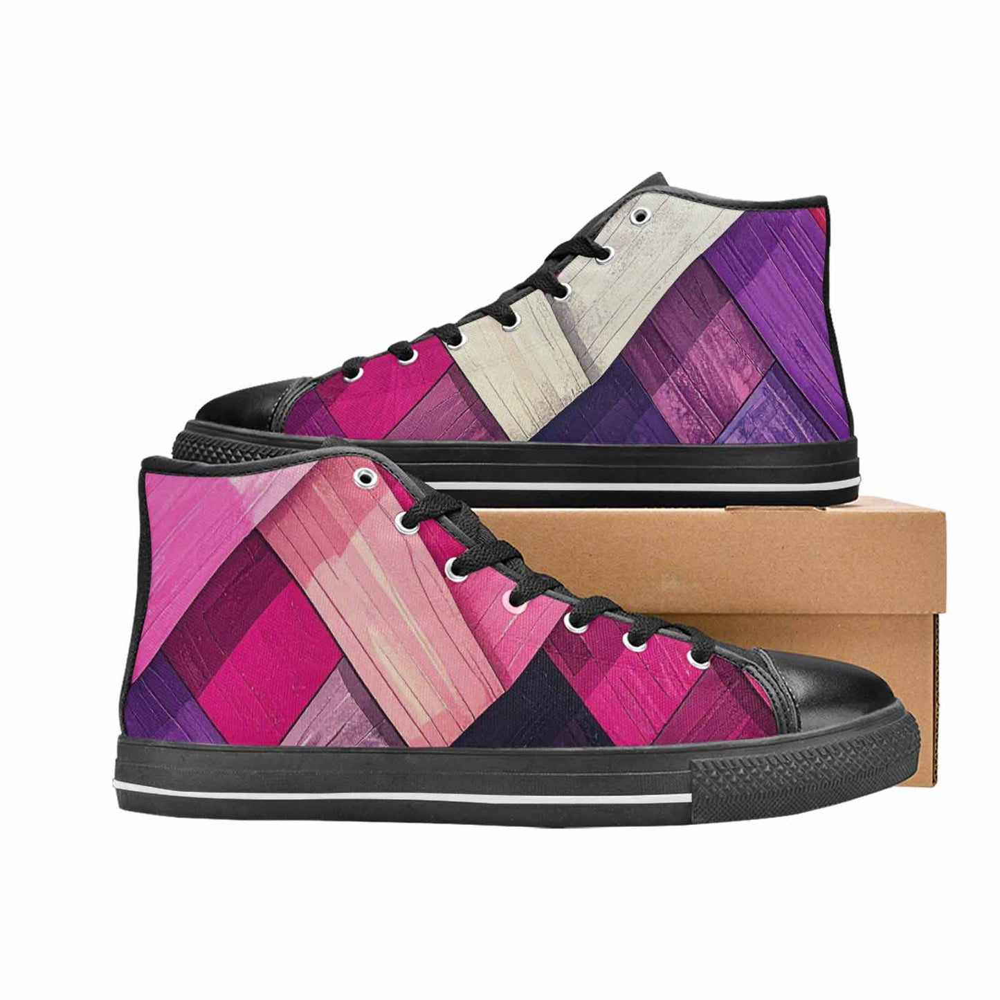 MEN'S Genderfluid Flag Color High Top Canvas Cottagecore Custom Sneakers