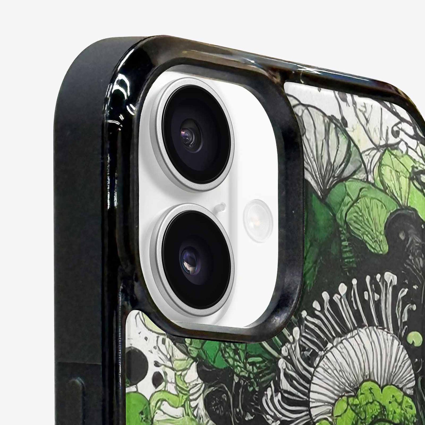 iPhone 16 Case — Sea Creature Burst Black Green Ink, Original Design Phone Case