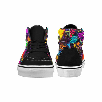 MEN'S 80s Retro Motif 80s High Top Canvas Neon Fantasy Custom Shoes