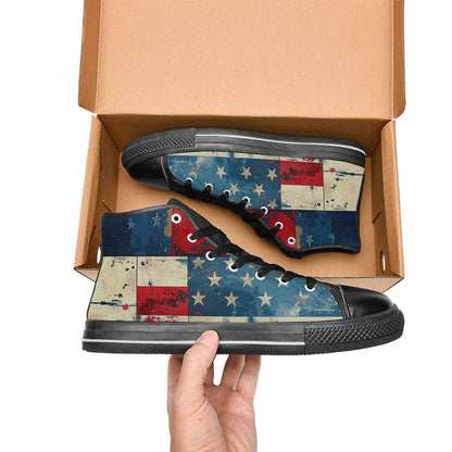 MEN'S American Flag Stars High Top Canvas Cottagecore Custom Sneakers