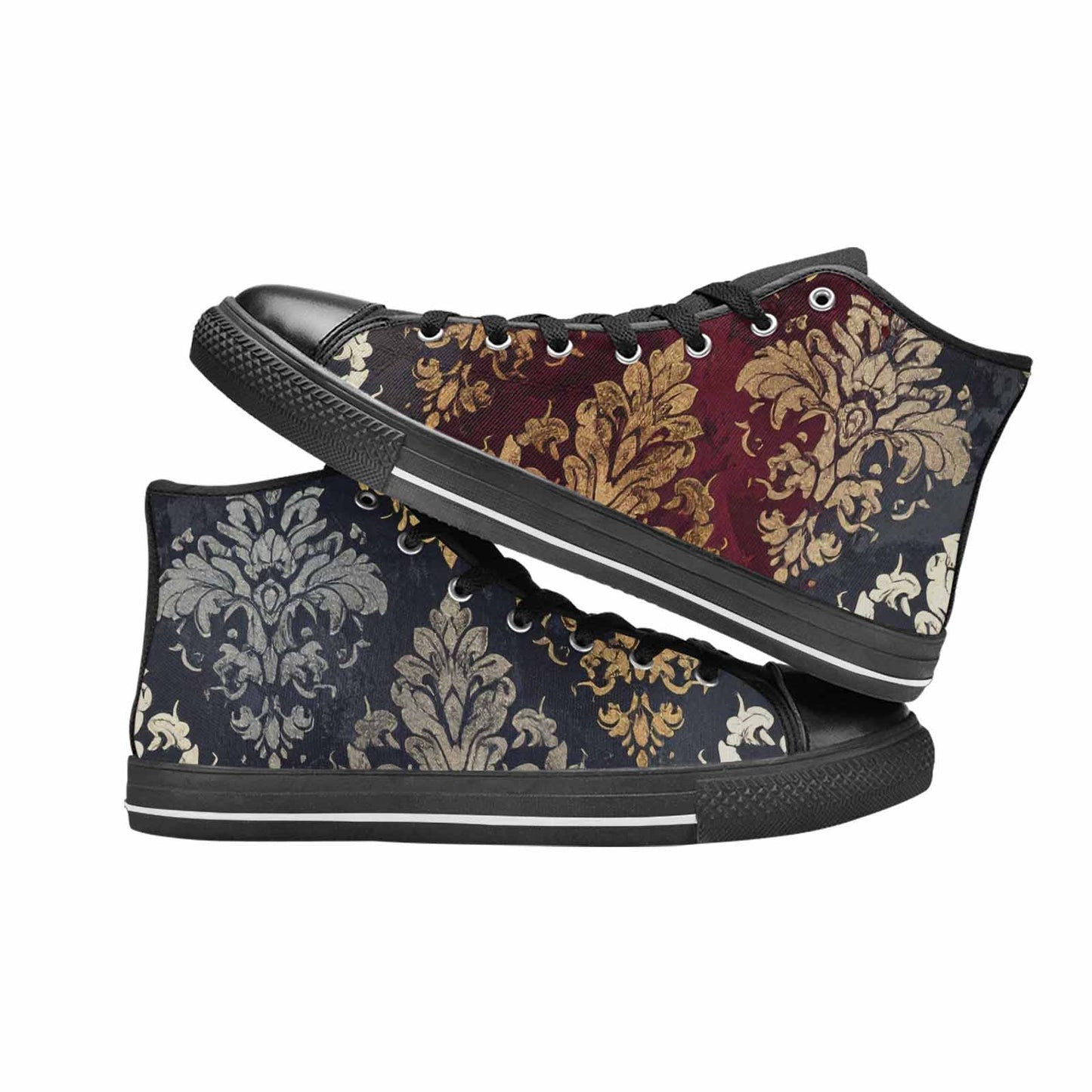 MEN'S Damask Ornamental Wallpaper High Top Canvas Dreamcore Custom Shoes