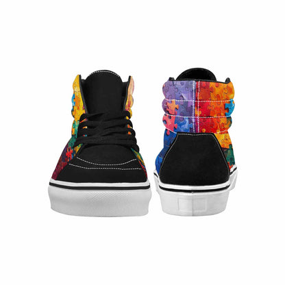 MEN'S Autism Puzzle Pieces High Top Canvas Y2K Custom Shoes