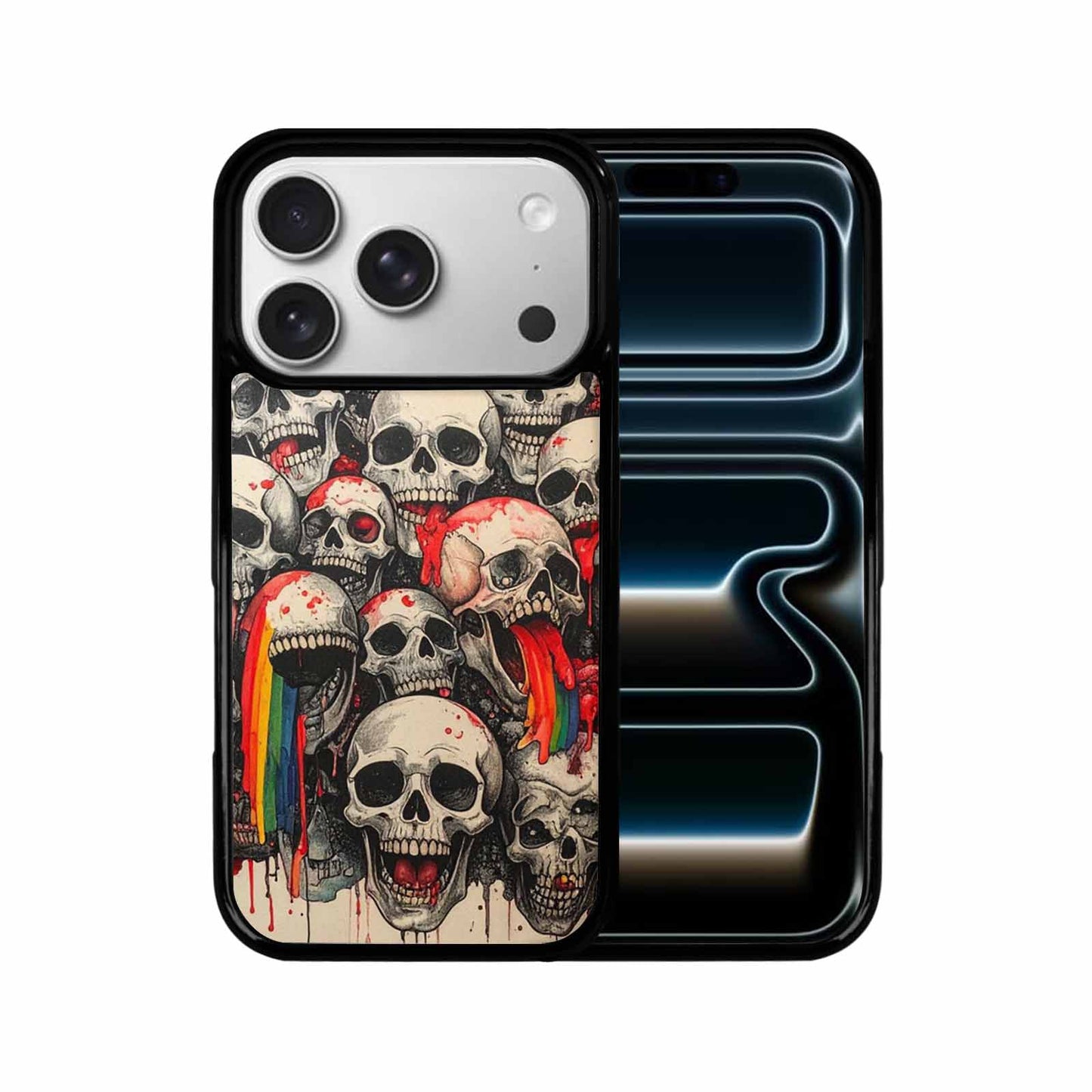 iPhone 17 Pro Case — Rainbow From Skulls Mouth Black Gothic, Custom Art Phone Cover
