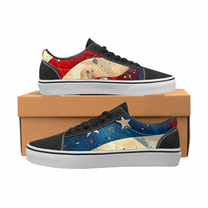 WOMEN'S American Flag Stars Canvas Lace-Up Dark Academia Custom Shoes