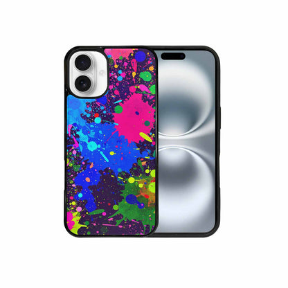 iPhone 16 Plus Case — Neon Paint Splatter Custom, Personalized Phone Case