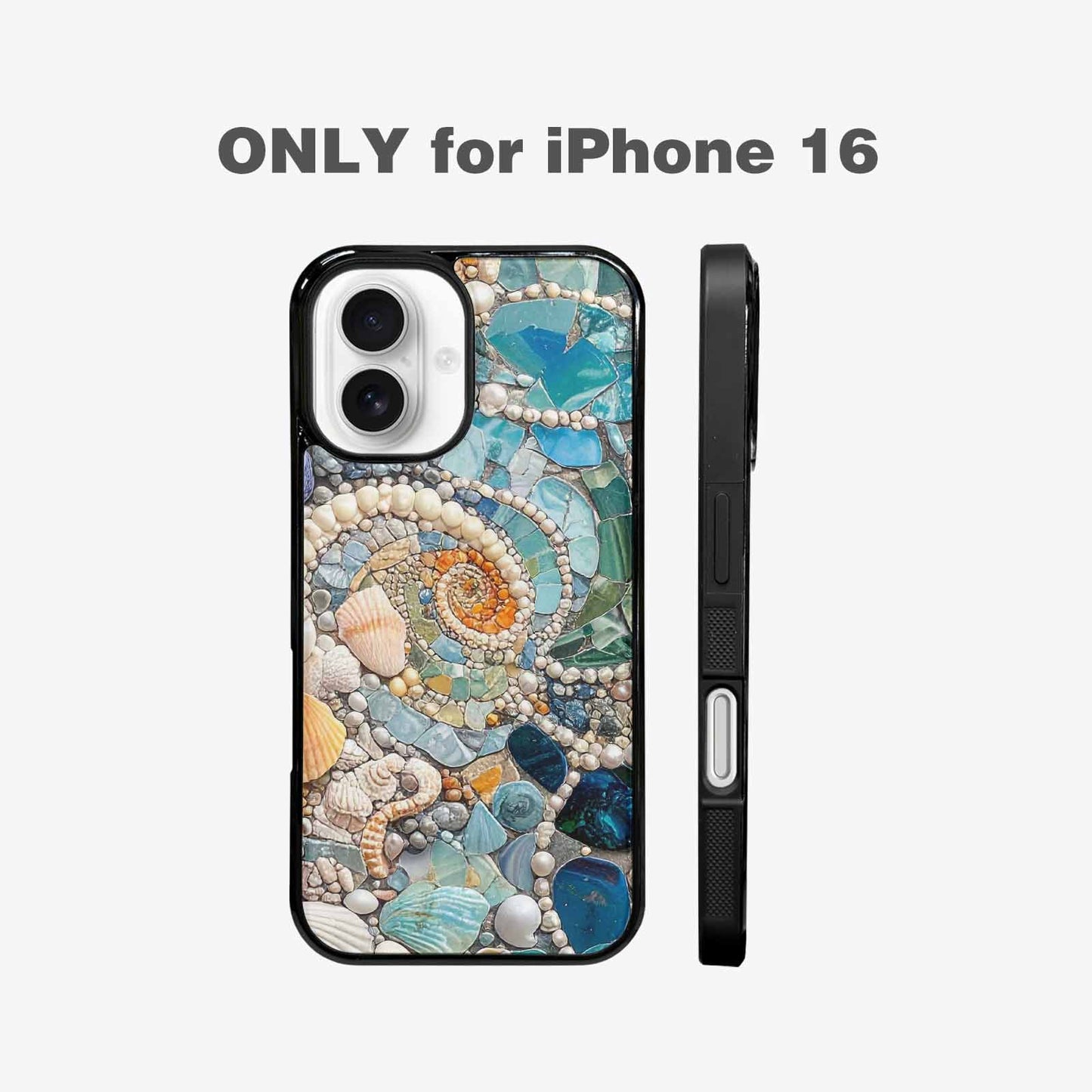 iPhone 16 Case — Seashell Collage Seashell Collage Pattern Hundreds, Custom Phone Case