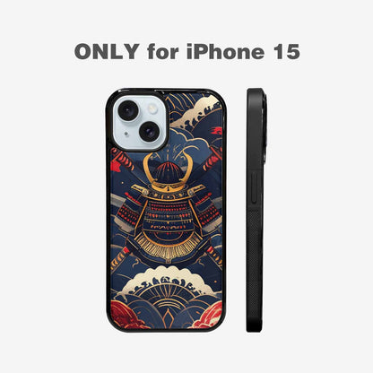 iPhone 15 Case — Samurai Art Repeat Pattern, Custom Made Phone Cover