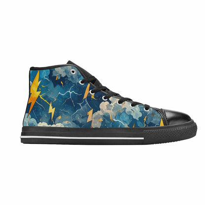 WOMEN'S Lightning Bolt High Top Canvas Grunge Custom Shoes