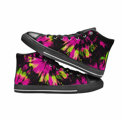 MEN'S Acid Wash Tie Dye Neon High Top Canvas Dreamcore Custom Sneakers