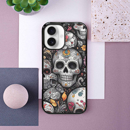 iPhone 16 Case — Greyscale Black And White Dark Black, Customized Protective Case