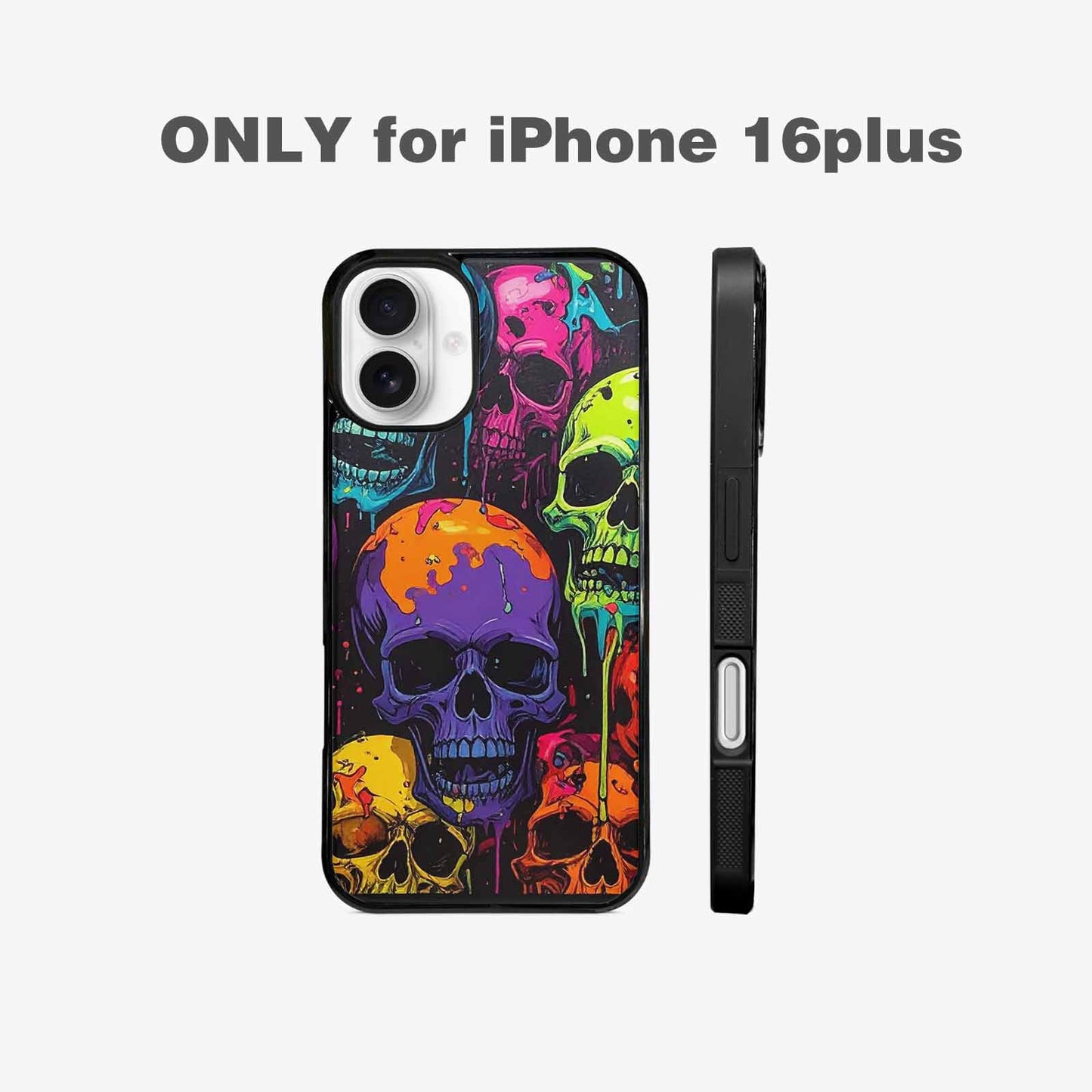 iPhone 16 Plus Case — Vibrant Camo 1000\'s Of Skeletons Neon, Custom Phone Case