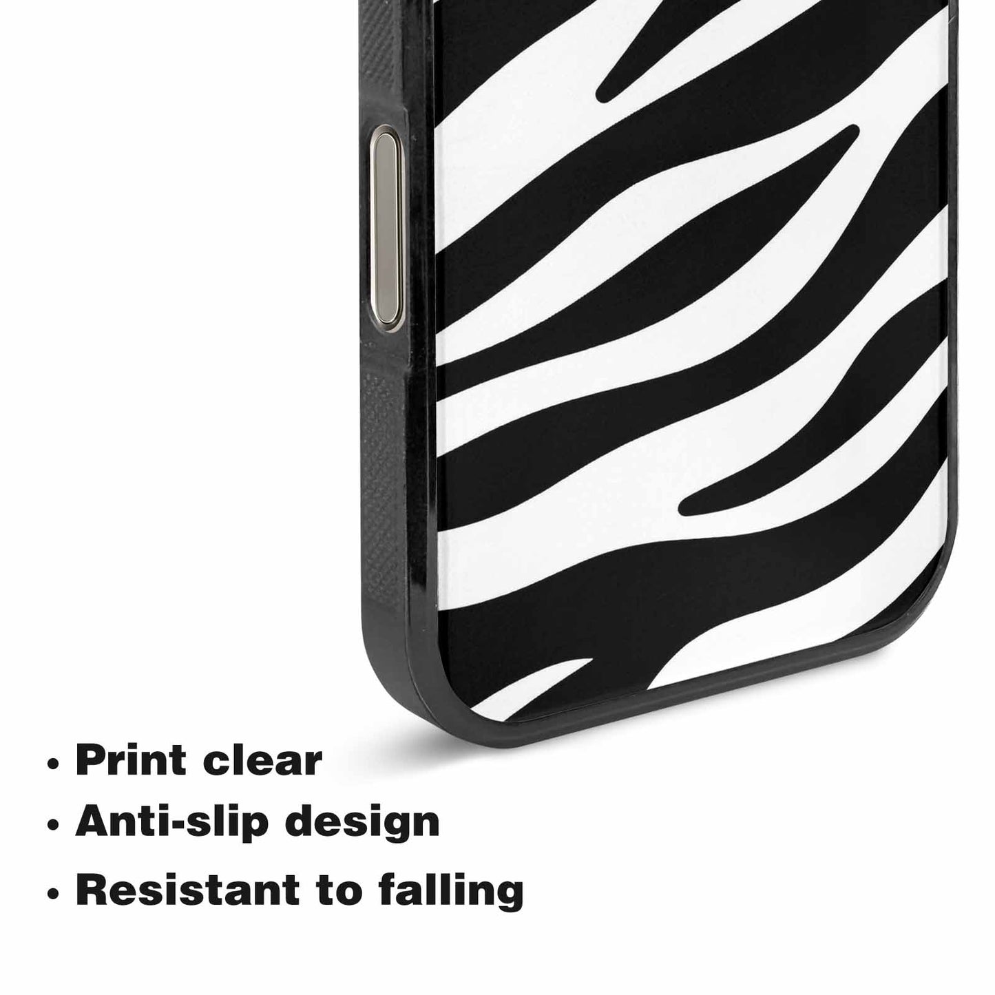 iPhone 16 Pro Case — Zebra Print Black White Custom, Customized Protective Case