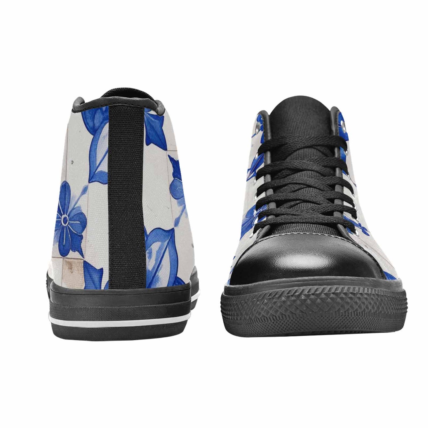 MEN'S Talavera Tile Floral High Top Canvas Vibrant Chaos Custom Shoes