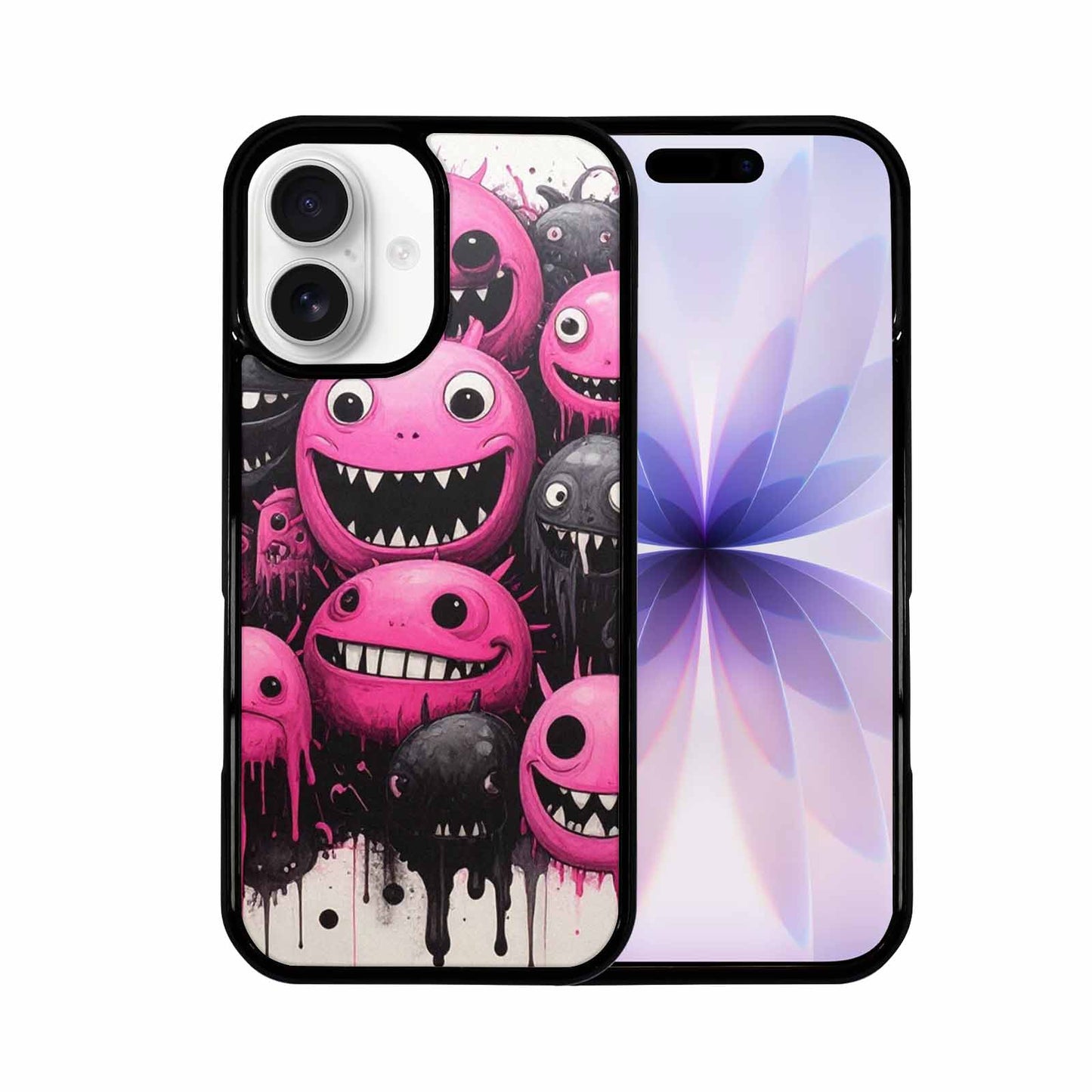 iPhone 17 Case — Black &amp; Pink Ink Cartoon Cute, Personalized Phone Case