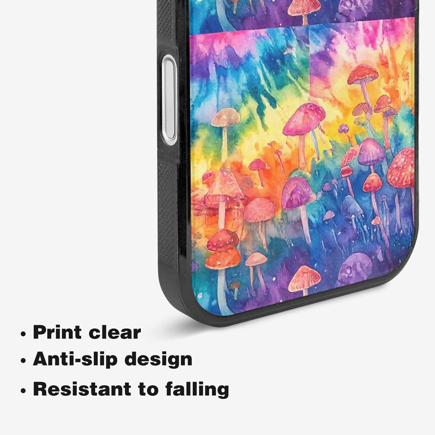iPhone 16 Plus Case — Mushrooms Tie Dyemushrooms Pat, Custom Phone Case