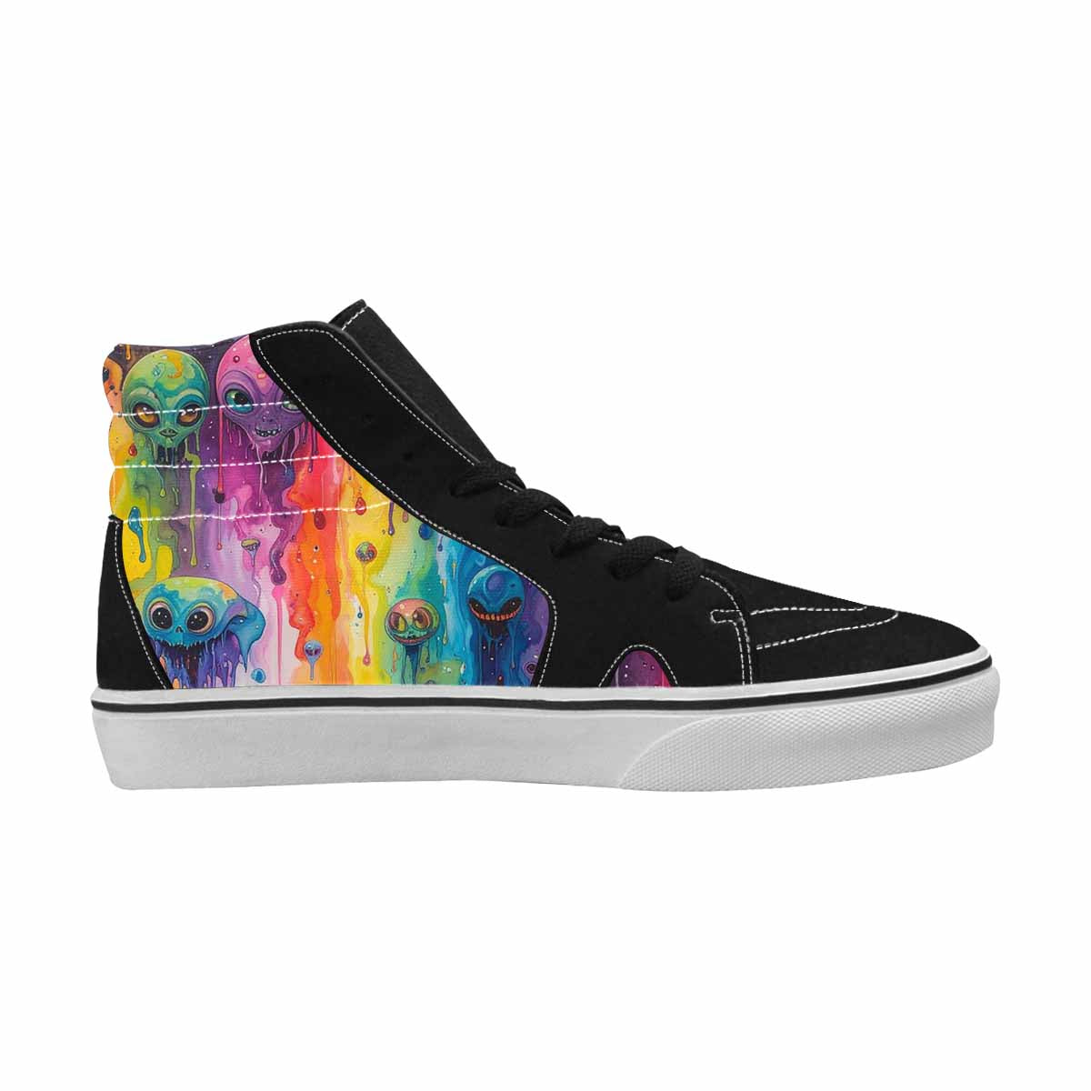 MEN'S Aliens  Tie Dye High Top Canvas Y2K Custom Shoes