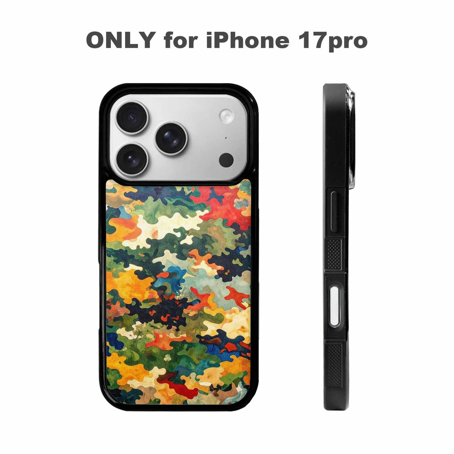 iPhone 17 Pro Case — Camo Patches Full Color Vibrant Camo, Unique Phone Case Design