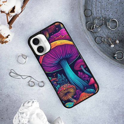 iPhone 16 Plus Case — Psychedelic Mushroom Custom Personalized Phone Cover, Custom Phone Case