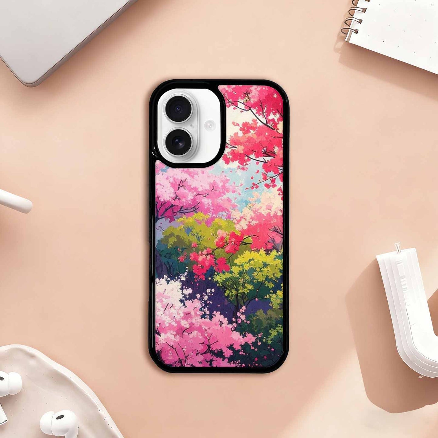 iPhone 17 Case — Cherry Blossom Branch Cherry Original Art, Custom Print Case Cover