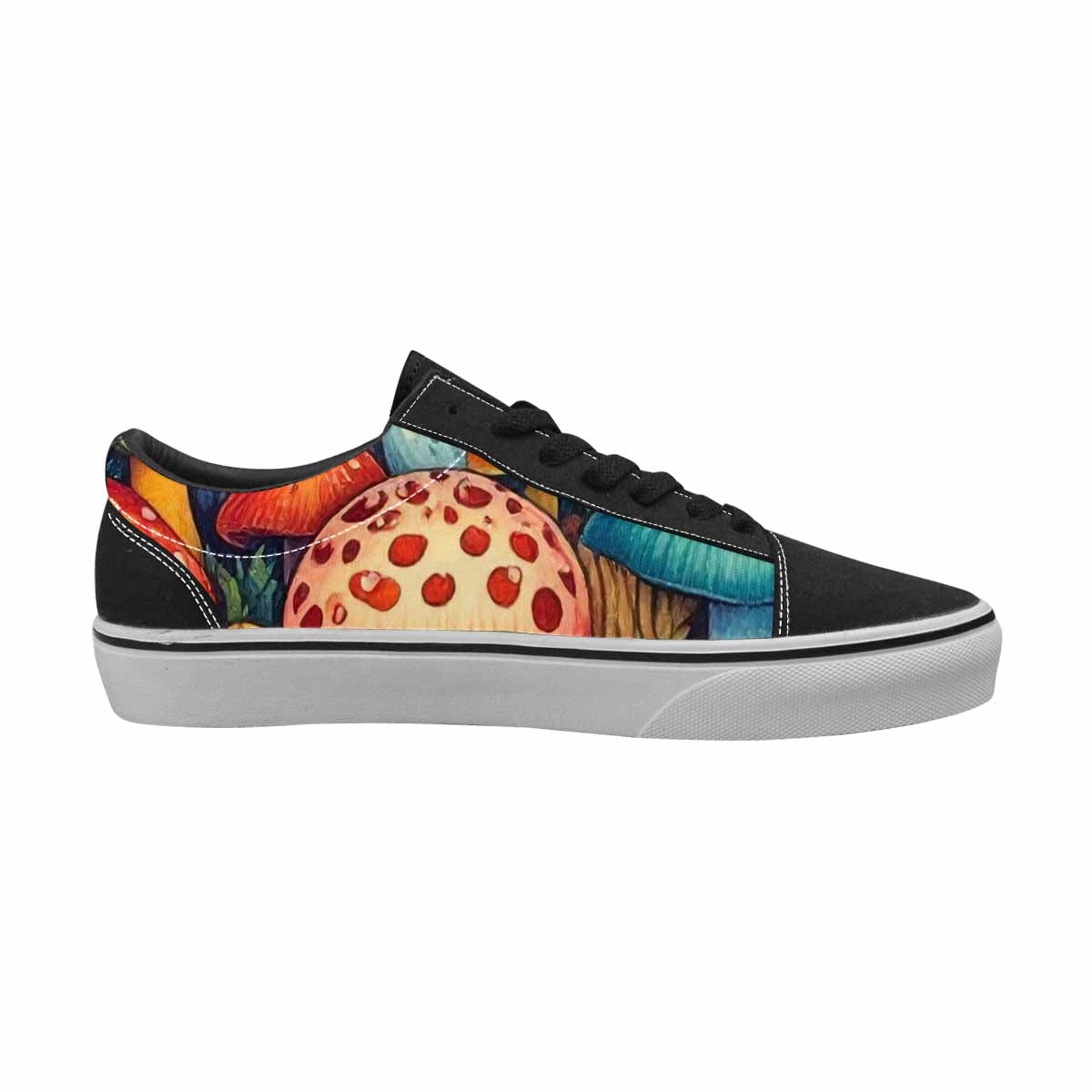 WOMEN'S Mushrooms Lace-Up Canvas Wallpaper Art Sneakers