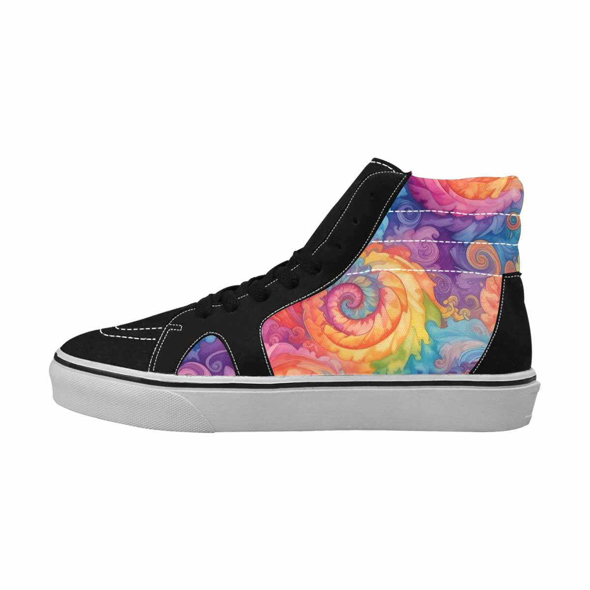 MEN'S Tie High Top Canvas Melting Art Custom Sneakers