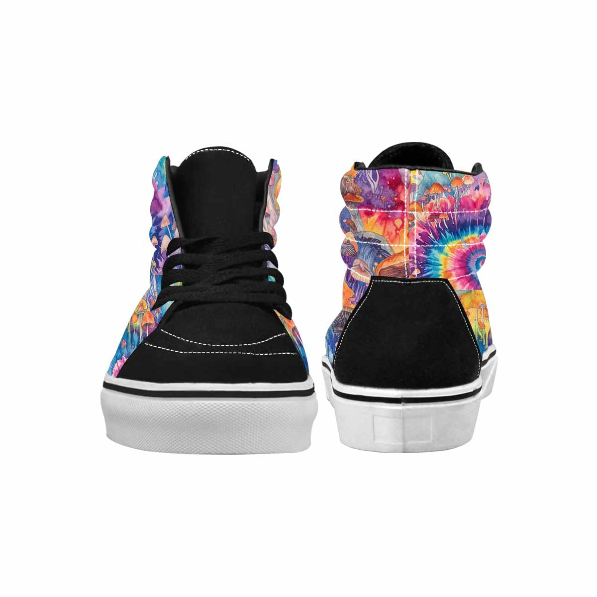MEN'S Mushrooms  Tie Dye High Top Canvas Wallpaper Art Sneakers