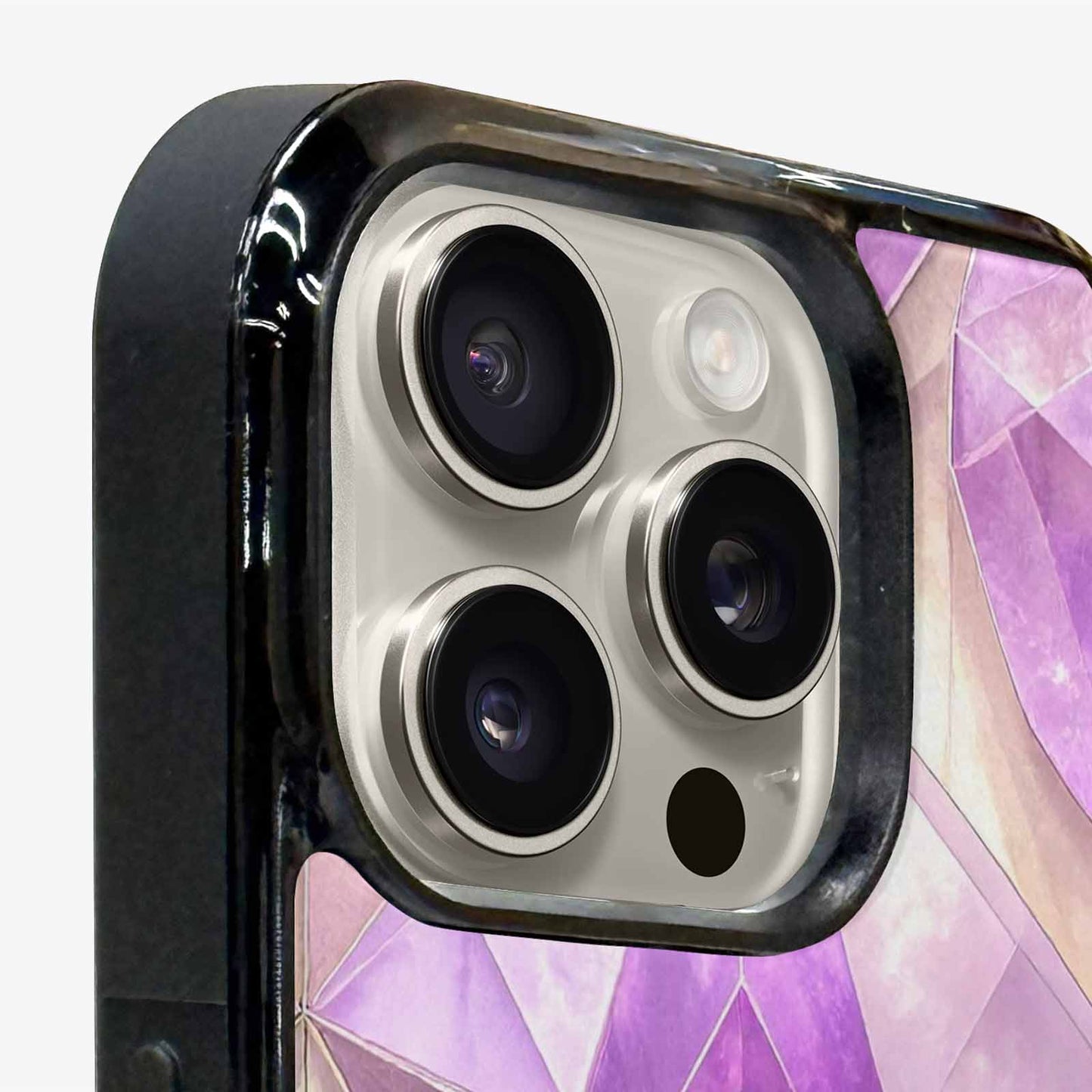 iPhone 15 Pro Max Case — Amethyst Crystal Art Pattern, Original Design Phone Case