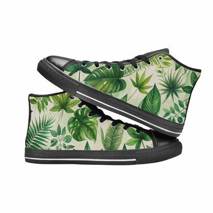 WOMEN'S Seven-Point Palmate Leaf High Top Canvas Neon Fantasy Shoes