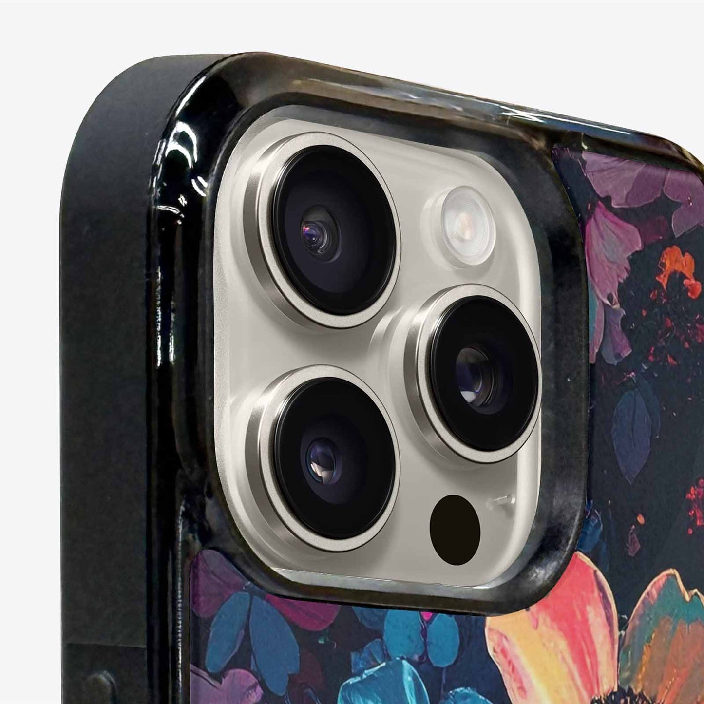 iPhone 15 Pro Max Case — Shadowy Glitch Floral Pattern Hundreds Of, Custom Art Phone Cover