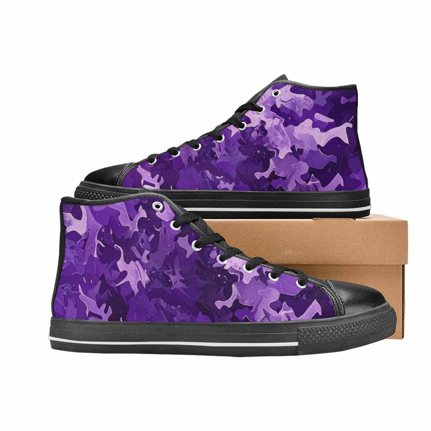 MEN'S Military Camouflage Blotch High Top Canvas Grunge Sneakers